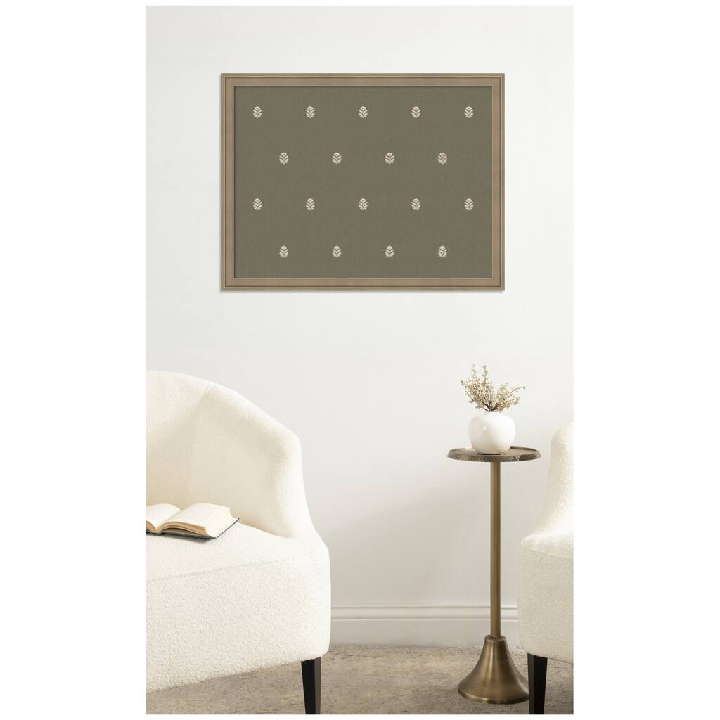 Kate and Laurel Pinboard Green Botanical Block Print