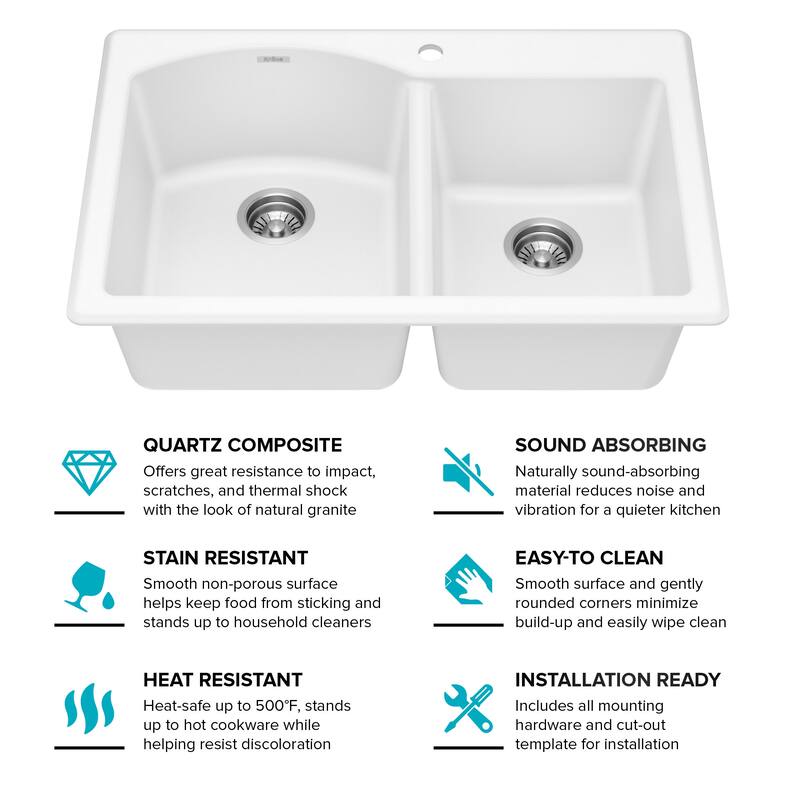 Kraus Forteza� 33" Composite Granite Kitchen Sink for Undermount or