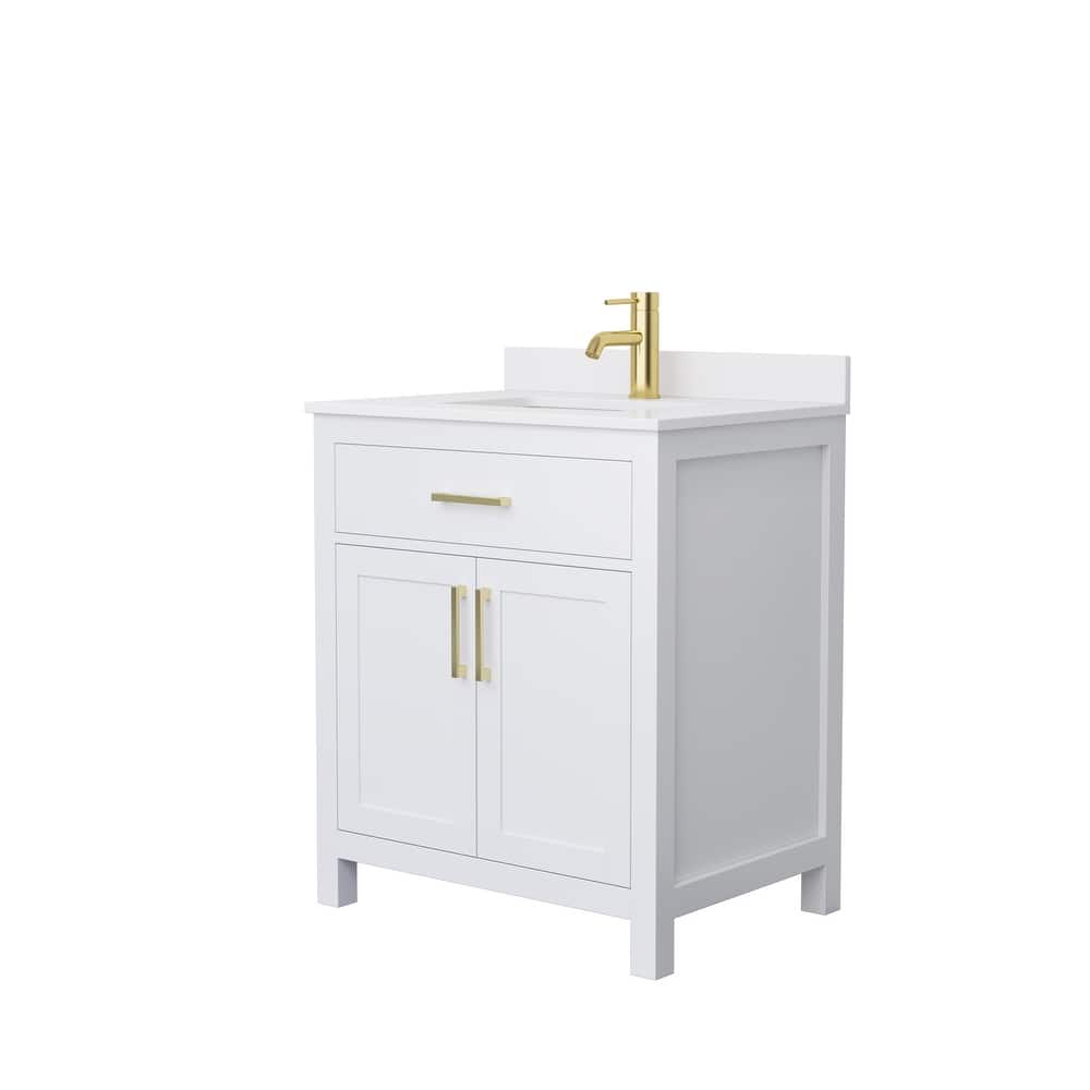 Beckett 30 Inch Single Vanity, Cultured Marble Top