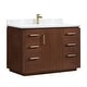 preview thumbnail 101 of 138, San Single Bath Vanity with Composite Stone Top without Mirror 48in. - Natural Walnut