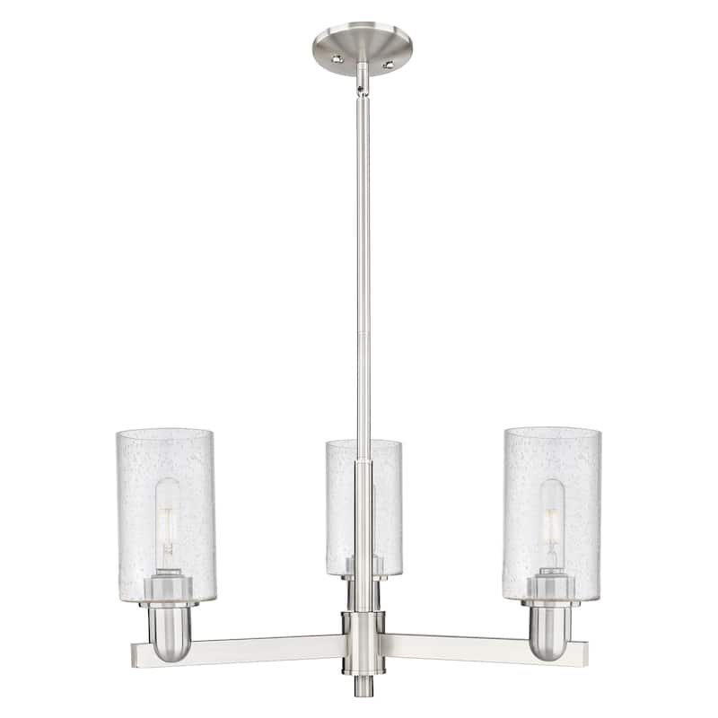 Innovations Lighting Endless Possibilities Arcadia - Clymer - 3 Light 26" Stem Hung Chandelier - Satin Nickel/Seedy