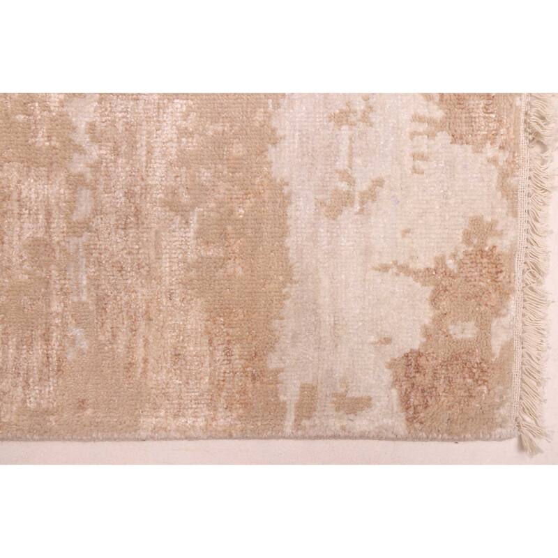 ECARPETGALLERY Hand-knotted Legacy Tan Silk, Wool Rug - 2'6 x 12'2