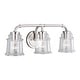 preview thumbnail 8 of 9, Toledo 3-Light 22 inch Wide Satin Nickel Bathroom Vanity Lighting Fixture, Clear Glass Shade, Dimmable LED Compatible Wall Mount
