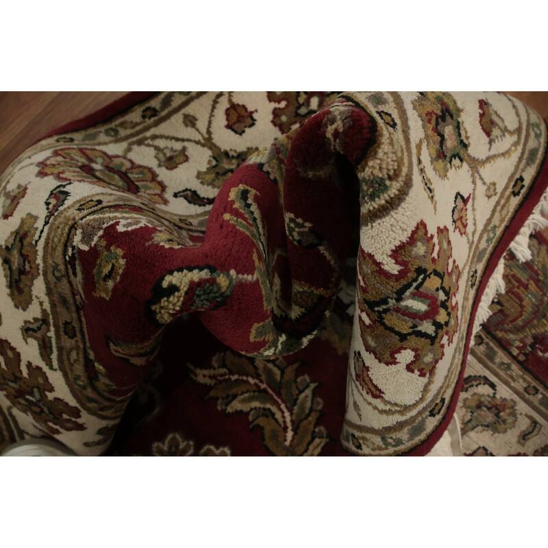 Hand Knotted Oriental 100% Wool Carpet Traditional Floral Red Agra Area Rug - 6' 1'' X 3' 10''