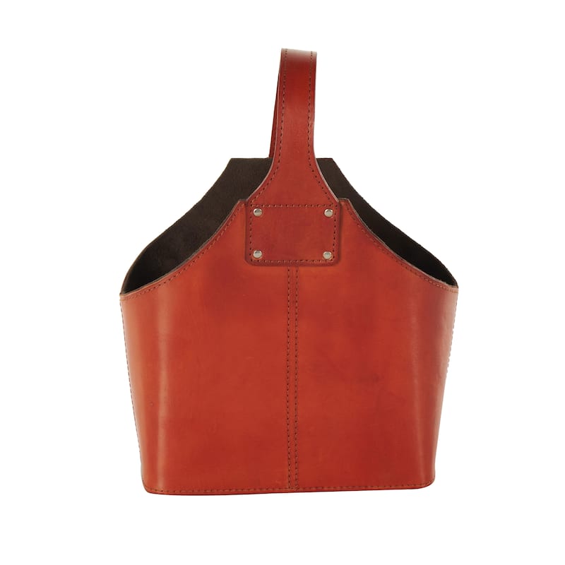 Leather Handmade 2 Bottle Kitchen Wine Holder with Carrying Handle