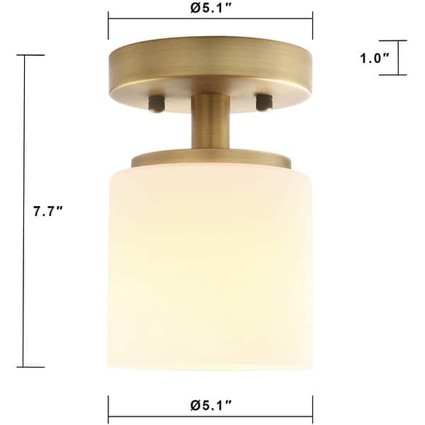 Modern glass ceiling light fixture 1 light semi flush mount light