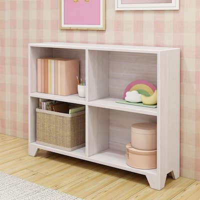 Max and Lily Farmhouse 4-Shelf Bookcase - 43.25” L x 10.75” W x 32.75” H