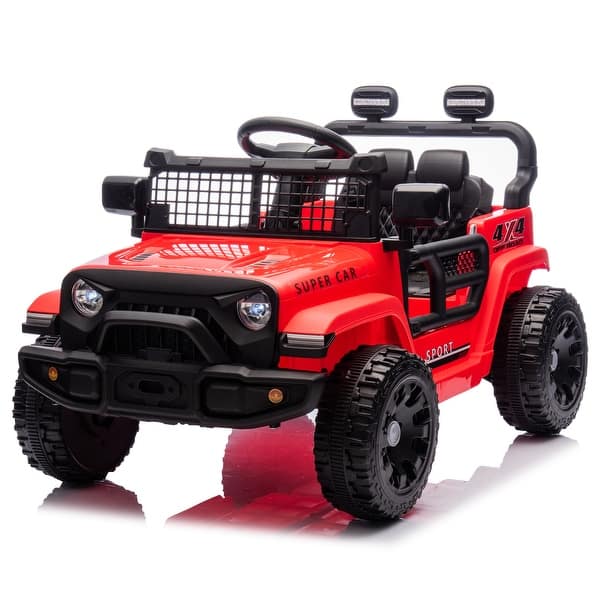 slide 2 of 54, Four-Wheel Suspension Electric Car for Kids with One-Button Start, Music, and Parental Remote Red