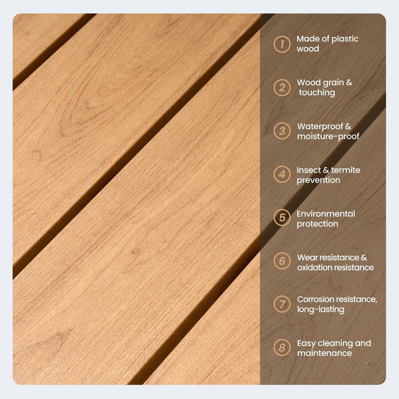 Outdoor Dining Furniture Rectangular Dining Table with Umbrella Hole