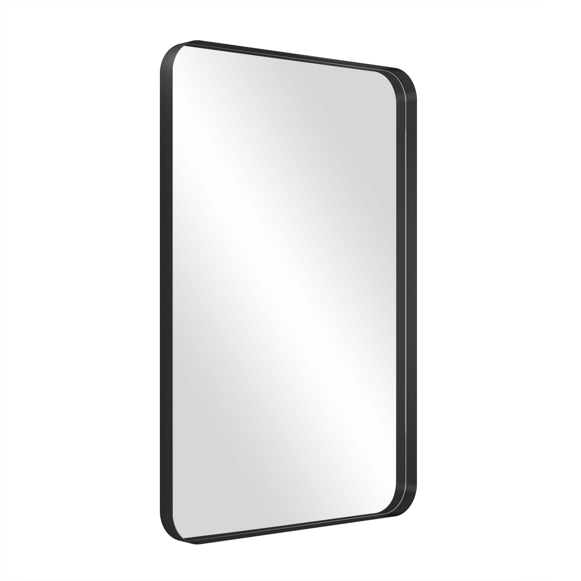 Modern Black Metal Rectangular Bathroom Vanity Wall Mirror 24"x36