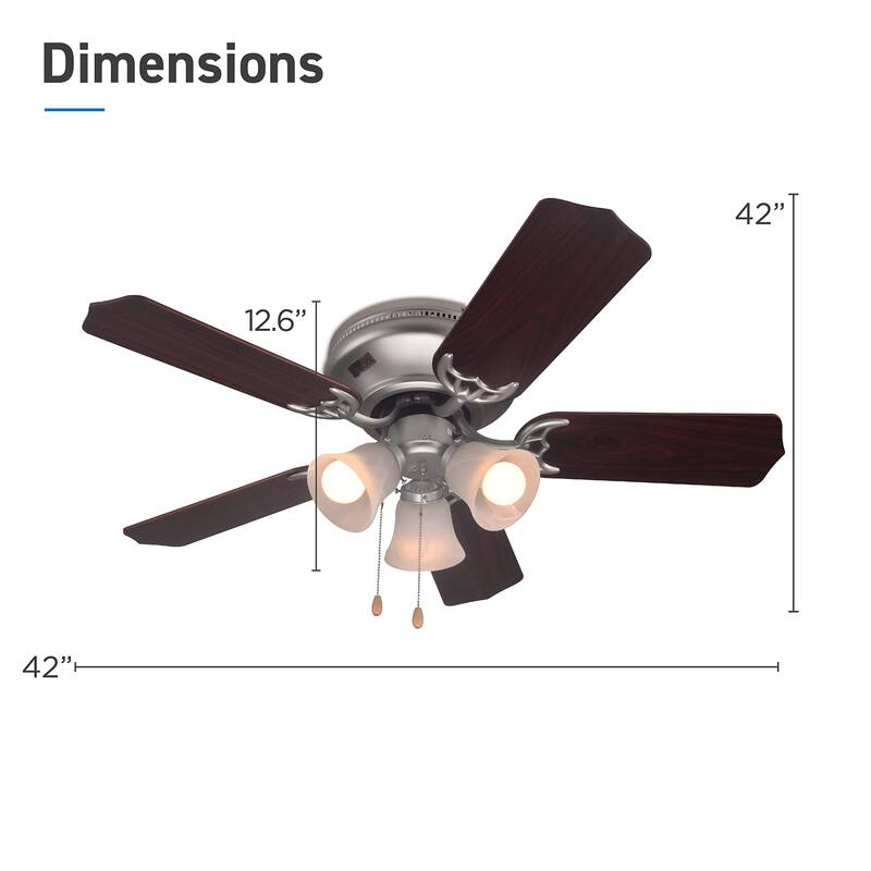 COMMERCIAL COOL42 inch Ceiling Fan 5-Blade With Pull Chain And Light Kit