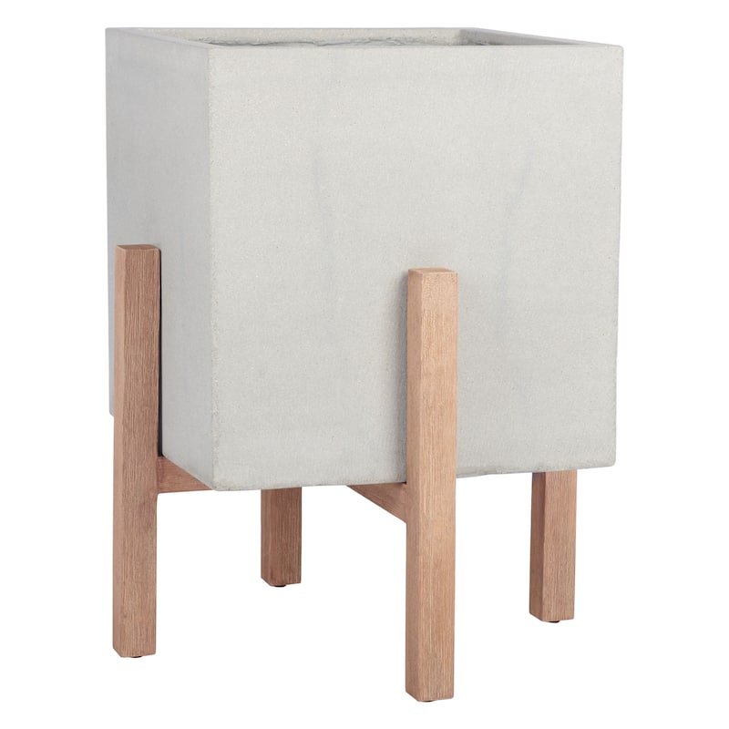 SAFAVIEH Outdoor Dimitriyka Concrete Planter - 23Wx23Dx30H