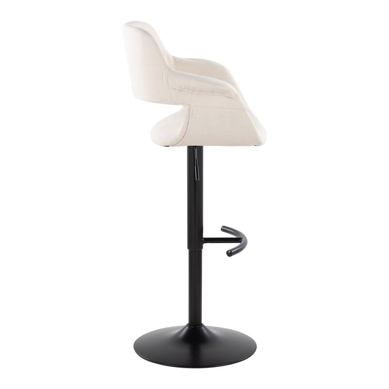 Lumisource Barstool with Swivel in Black and Charcoal, Set of 2 - 19"Lx23.5"Wx39-47.5"H