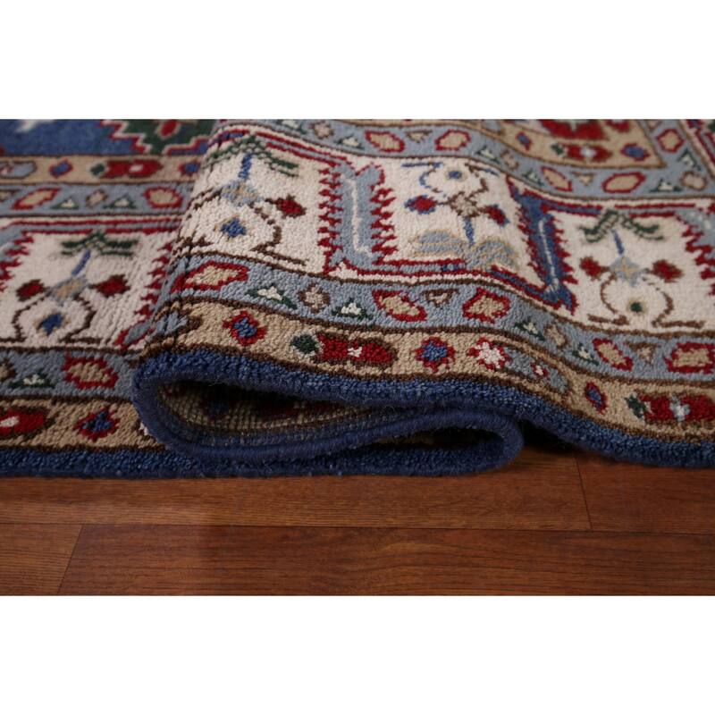 Blue Kazak Area Rug Hand-Knotted Wool Carpet - 8'1" x 9'11"