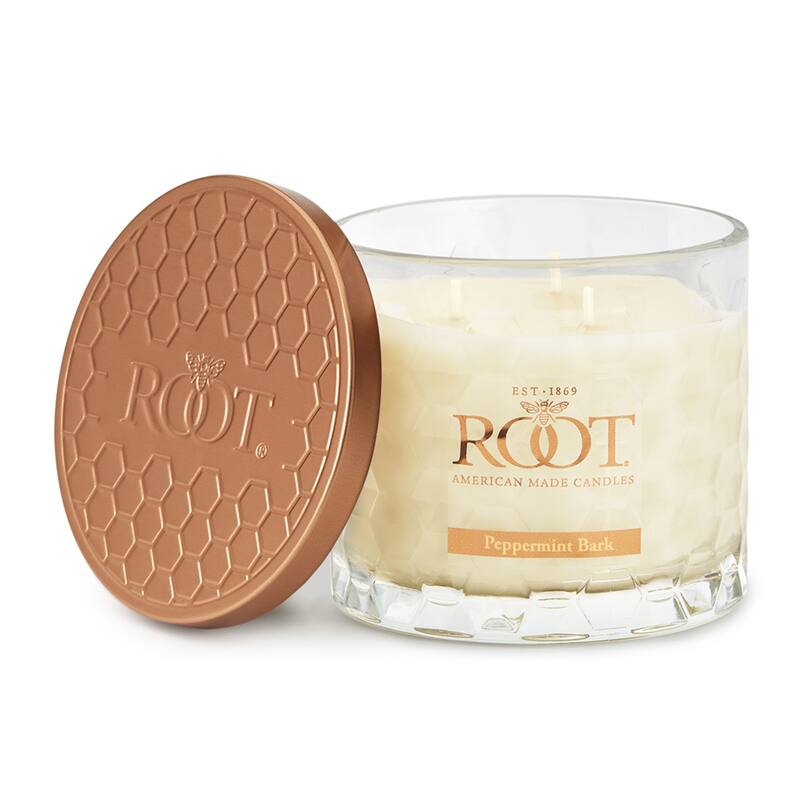 Root Peppermint Bark Scented 3-Wick Signature Honeycomb Jar - 12 oz
