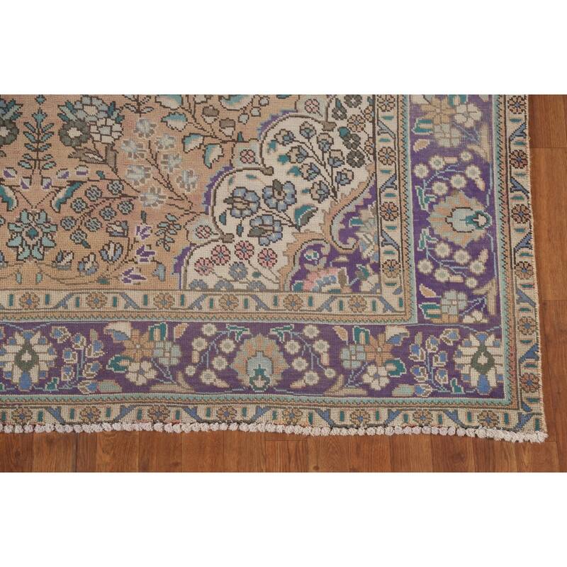 Tabriz Persian Vintage Area Rug Handmade Bedroom Wool Carpet - 6'6"x 9'8"