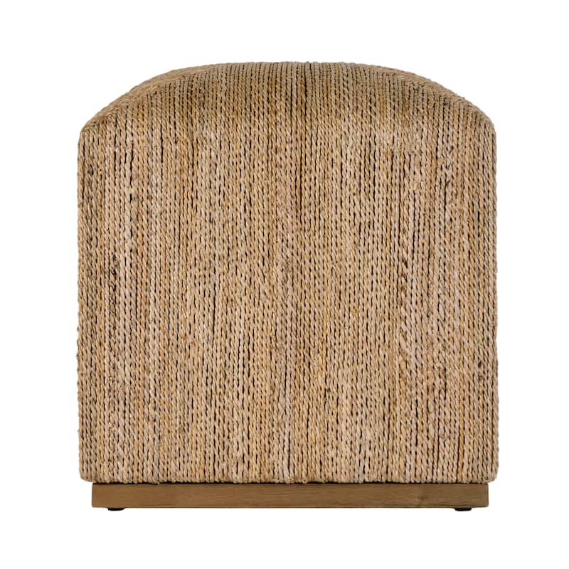 Como 17 in. W Square Banana Leaf Accent Stool
