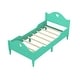 preview thumbnail 5 of 12, Girl's Princess Twin Size Bed Frame with Macaron Colors, Safety Rails, Headboard and Footboard for Toddlers, Seasoft Green