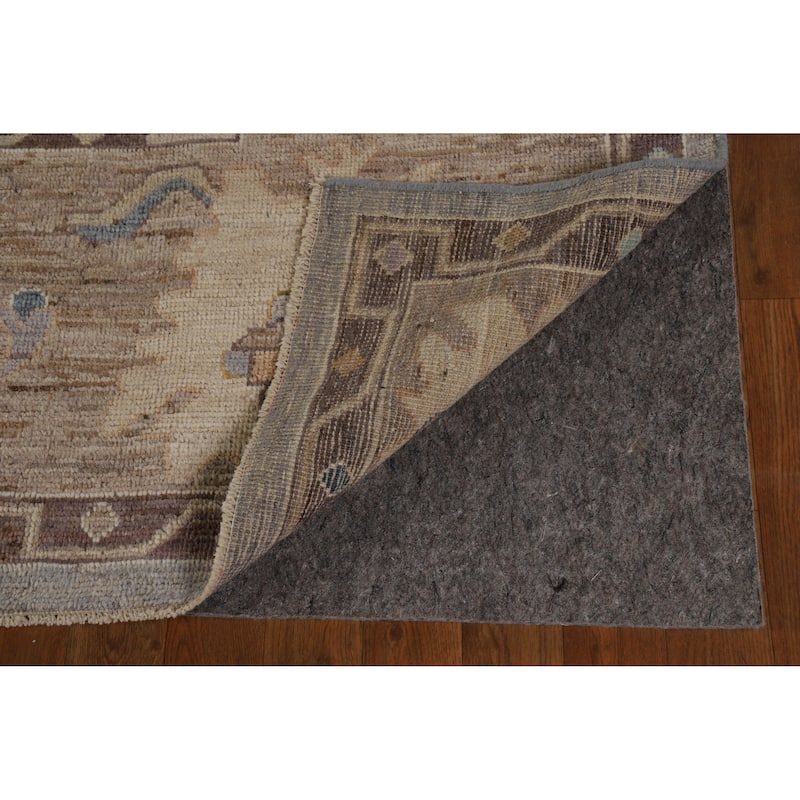 Hand Knotted Oriental 100% Wool Carpet Transitional All-Over Greys & Charcoal Oushak Area Rug - 9' 11'' X 8' 2''