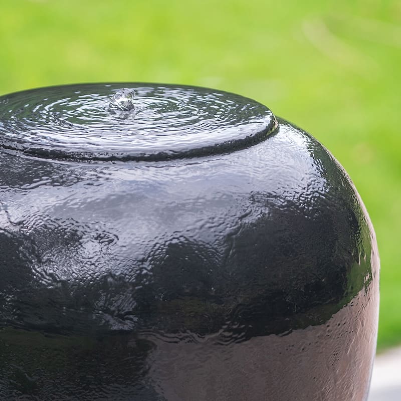 19.5x19.5x32.5" Heavy Outdoor Cement Fountain Antique Blue, Cute Unique Urn Design Water feature