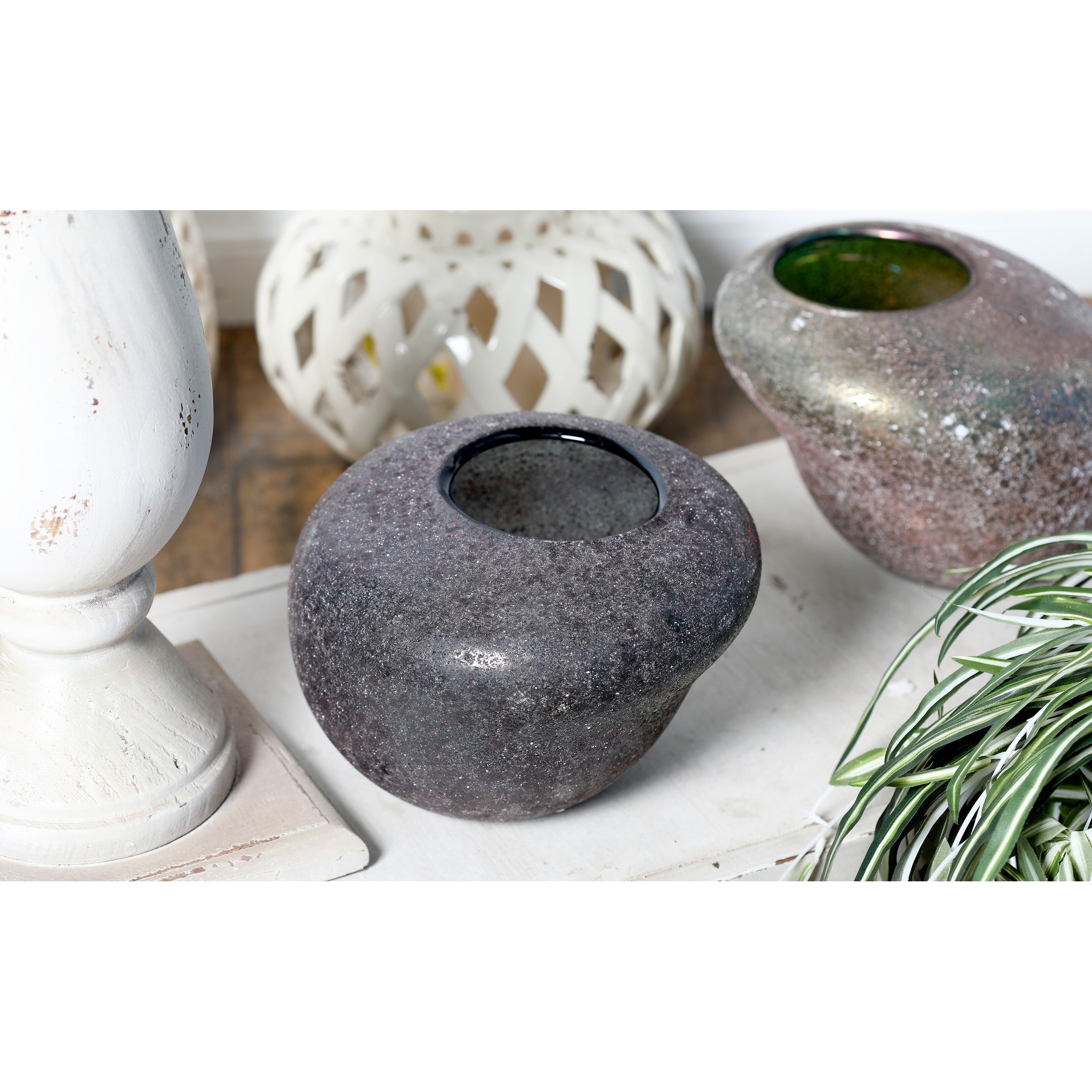 6 X 9 inch Modern Glass Green Pear Vase