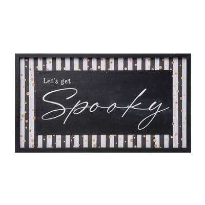 Transpac Wood 20.08 in. Multicolored Halloween Let's Get Spooky Wall Decor