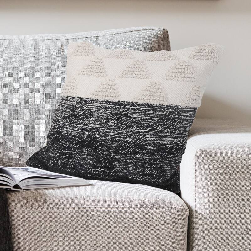 Sevita Contemporary Textured Diamond Cotton Throw Pillow
