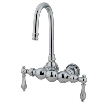 Elements Of Design Double Handle Wall Mounted Clawfoot Tub Filler with