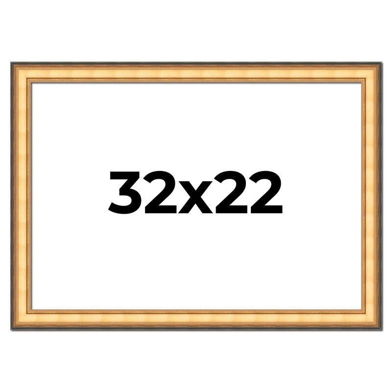 32x22 Frame Gold Plein Aire Solid Wood Picture Frame Width 2 Inches |
