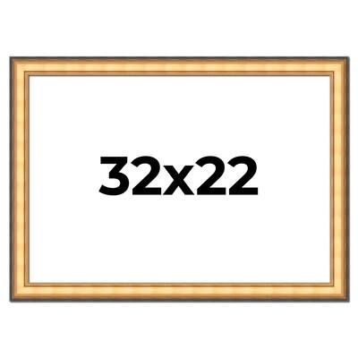 32x22 Frame Gold Plein Aire Solid Wood Picture Frame Width 2 Inches |