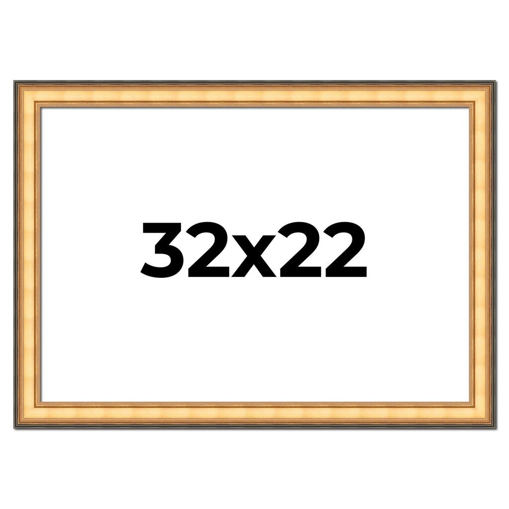 32x22 Frame Gold Plein Aire Solid Wood Picture Frame Width 2 Inches |