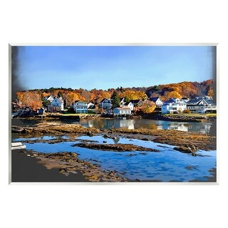 Stupell Industries Quadro Su Tela Alberi Di Lakeside - Paesaggio Natura, Design Carol Robinson, 76x33 Cm, Pronto Da Appendere