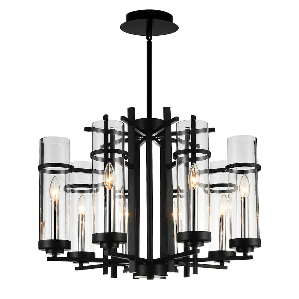 Sierra 8 Light 26in Black Chandelier