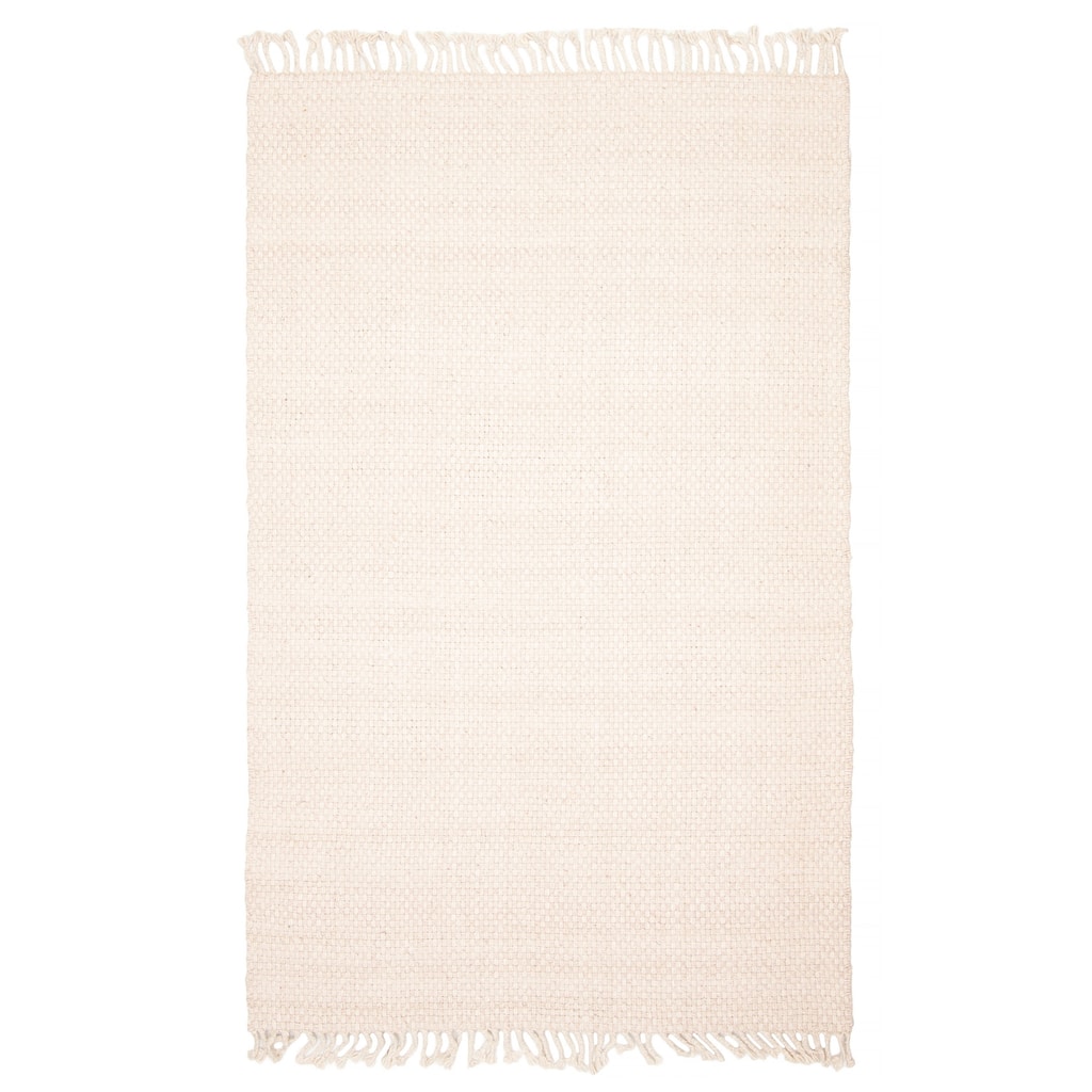 ECARPETGALLERY Braid weave Sienna Beige Wool Rug - 5'0 x 7'11