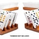 preview thumbnail 6 of 4, GSE™ Set of 4 Wood Domino Racks, Wooden Domino Trays/Holders for Mexican Train and Other Dominoes Games
