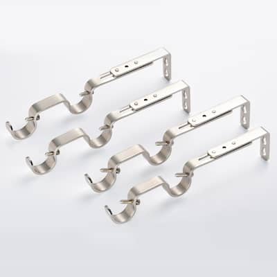 Lumi 1 in. & 3/4 in. Dia. Double Curtain Rod Bracket (4-Pack)