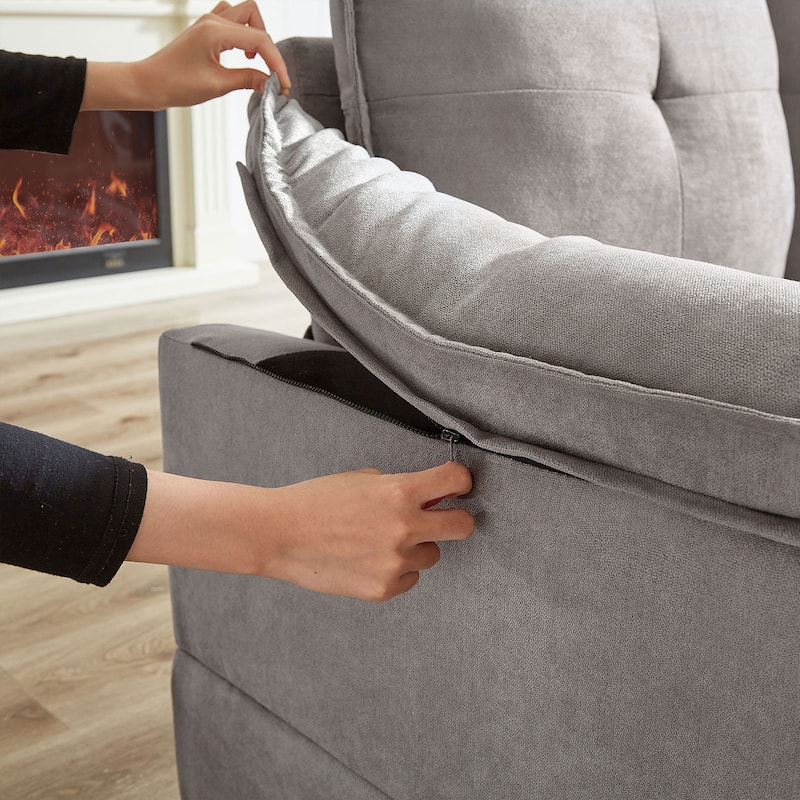 82.28 Inches L Shape Sectional Sofa with Cloud Seats for Living Room
