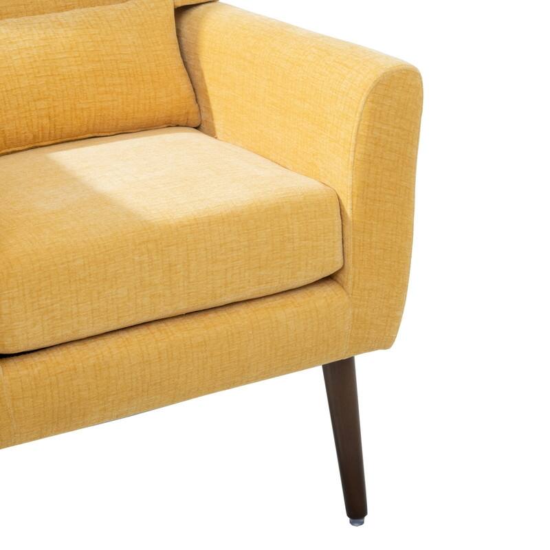 GEITIN Modern Upholstered Accent Arm Chair with Wooden Legs