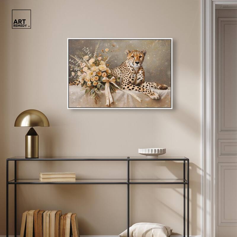 Bouquet Cheetah Canvas by Art Remedy