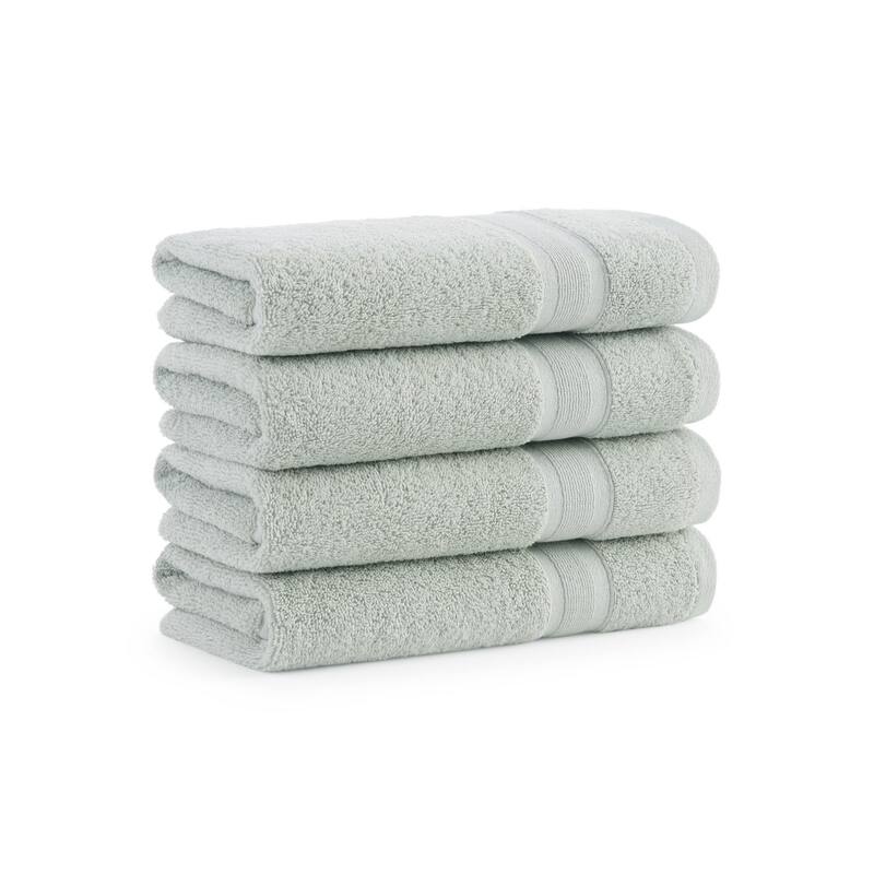 Aston & Arden Aegean Recycled Solid Towel Collection - Hand Towel - Set of 4 - Dark Sage