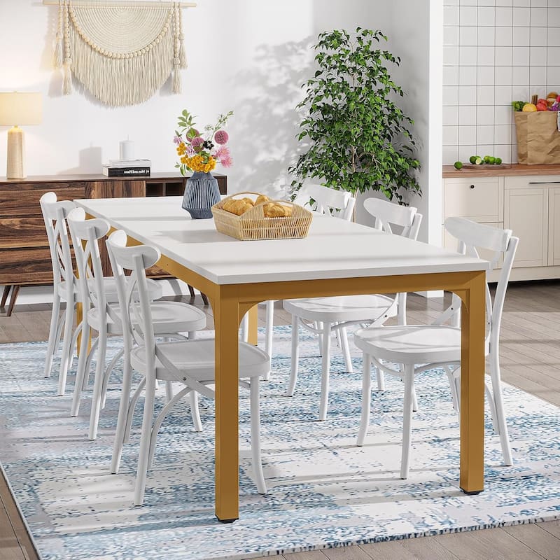 78.7" Rectangular Dining Table, Wood Kitchen Table for Home, Restaurant, Cafe, Office, Apartment, Bakery