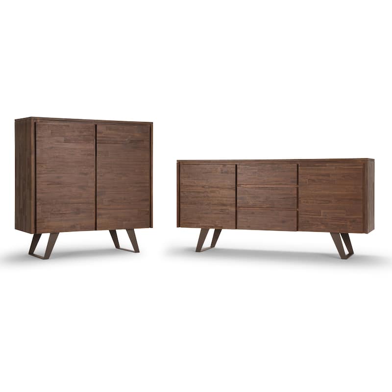 WYNDENHALL Mitchell SOLID WOOD and Metal 39 inch Wide Modern Industrial Medium Storage Cabinet - 39"w x 17"d x 42" h