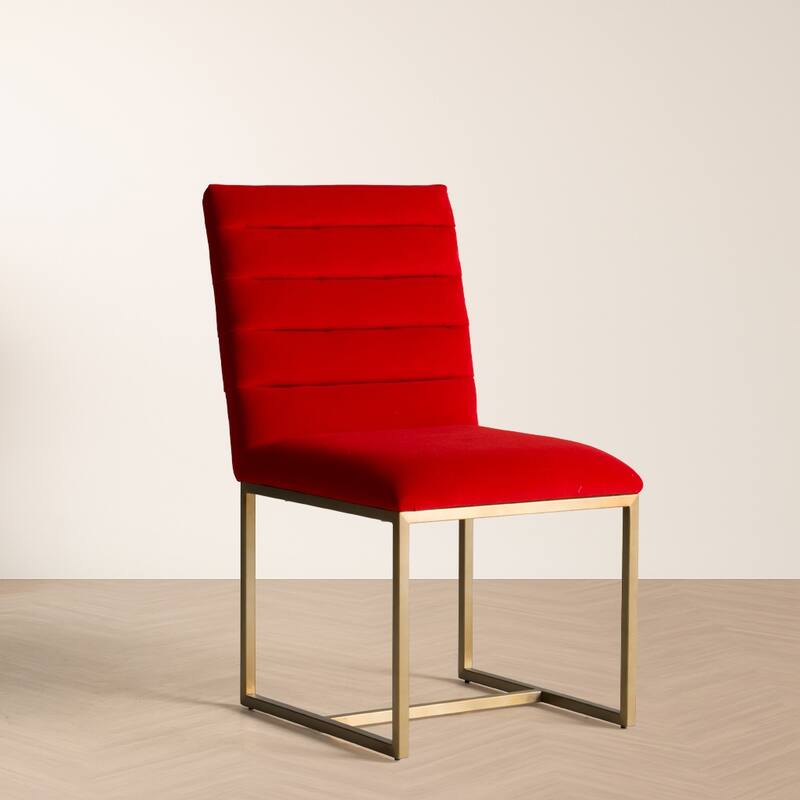 Modrest Barker Modern Burnt Orange & Brush Gold Dining Chair (Set of 2)