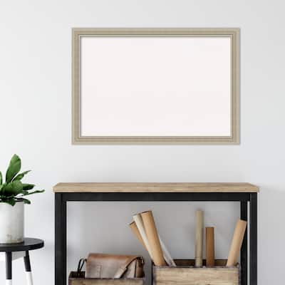 Mezzo Silver Wood Framed White Corkboard Bulletin Board