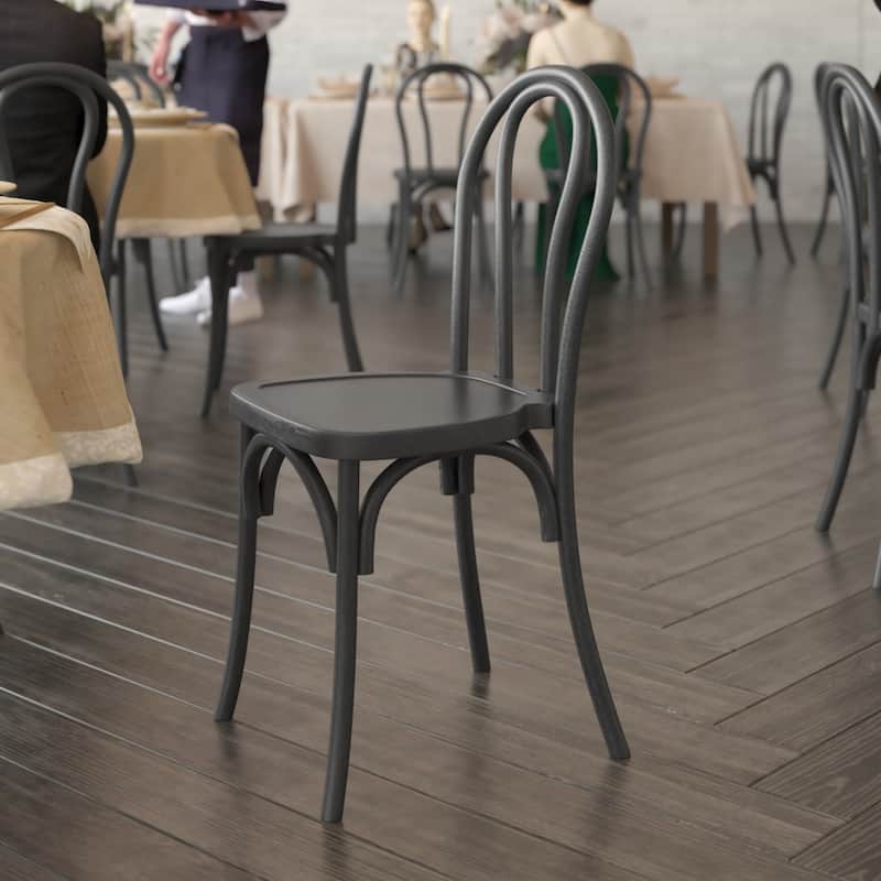 Indoor/Outdoor Commercial Grade Wood Look Resin Thonet Style Chair - 16.5"W x 19.25"D x 36"H