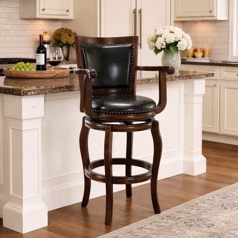 Boraam Jones Wood Swivel Bar Stool - Cappuccino - Bar Height