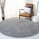 SAFAVIEH August Shag Veroana Solid 1.5-inch Thick Rug - 5' Round - Silver