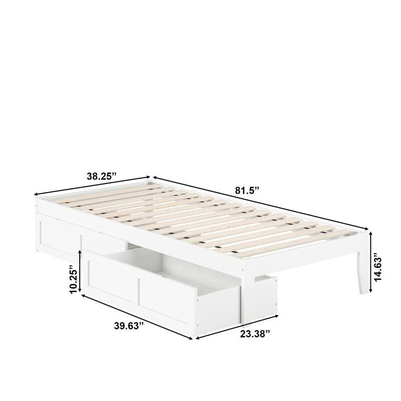 AFI Colorado Platform Bed with Storage and Charging Station