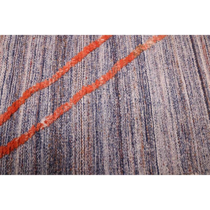 ECARPETGALLERY Flat-Weave Marrakech Indigo Wool Kilim - 5'4 x 7'9