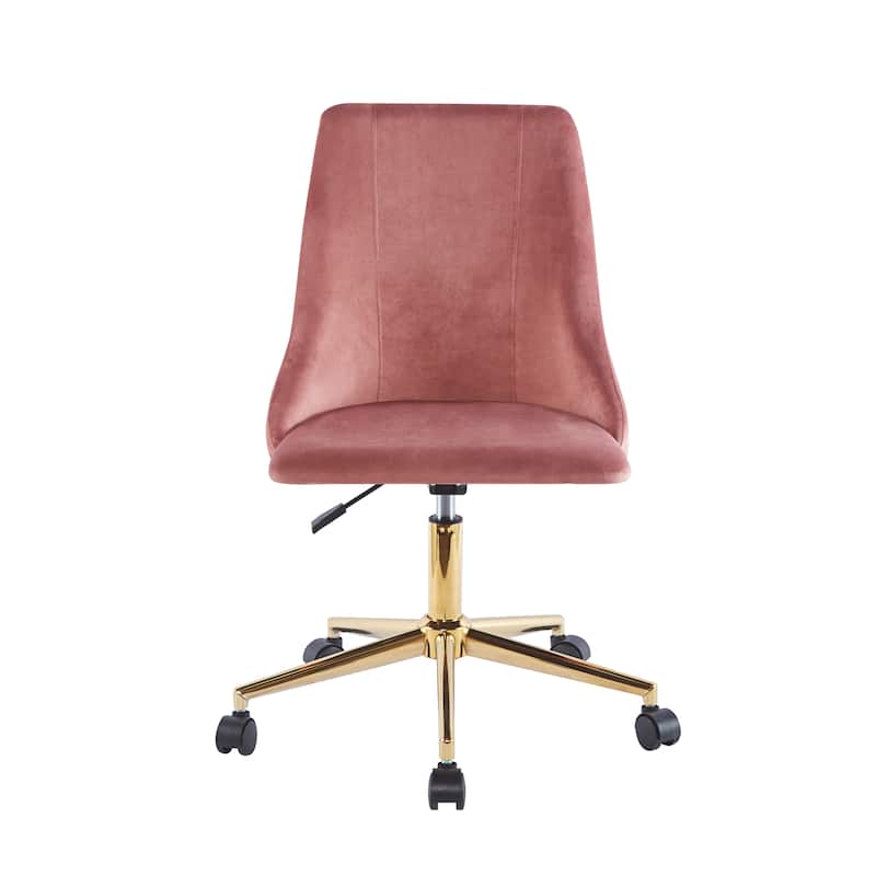 Porthos Home Rae Office Chair, Velvet Upholstery, Gold Chrome Legs